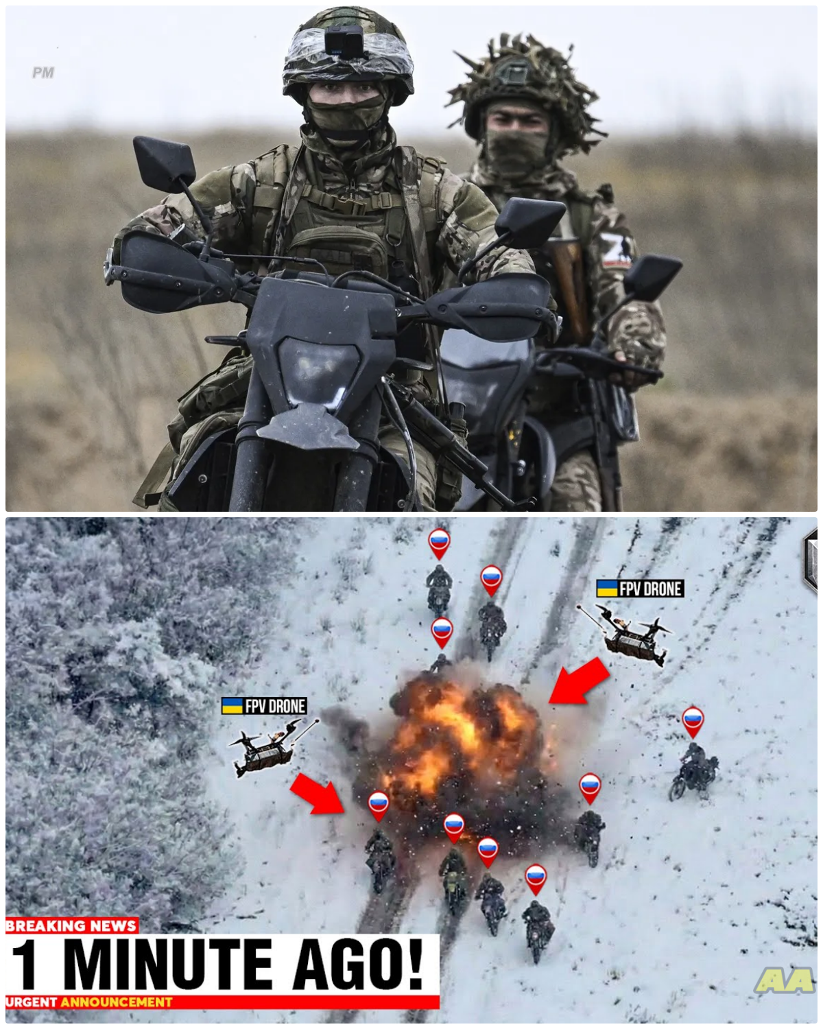 From Speed to Target: How Ukrainian Drones Decimated Russian Motorcycle Units! Hold onto your helmets! Ukrainian FPV drones have taken the fight to the skies, and the results are nothing short of explosive. Russian motorcycle troops, once lauded for their agility, are now nothing more than sitting ducks, falling prey to the relentless aerial ᴀssault. What happens when speed becomes a liability? Prepare for a jaw-dropping revelation that will leave you questioning everything you thought you knew about modern warfare! 👇