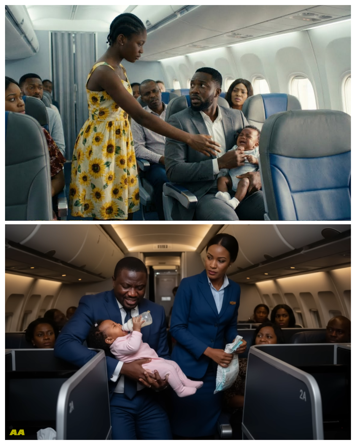 Billionaire’s Baby Cried Nonstop on the Plane—Until a Poor Girl Did the Unthinkable  Pᴀssengers were growing furious as the crying wouldn’t stop, and even the billionaire parents seemed helpless. Flight attendants tried everything—nothing worked. Then a quiet, poorly dressed girl stood up and did something no one expected. Within moments, the cabin fell silent, and the reason behind the baby’s cries stunned everyone onboard. What she did next changed lives forever. Click the article link in the comments to uncover the full story.