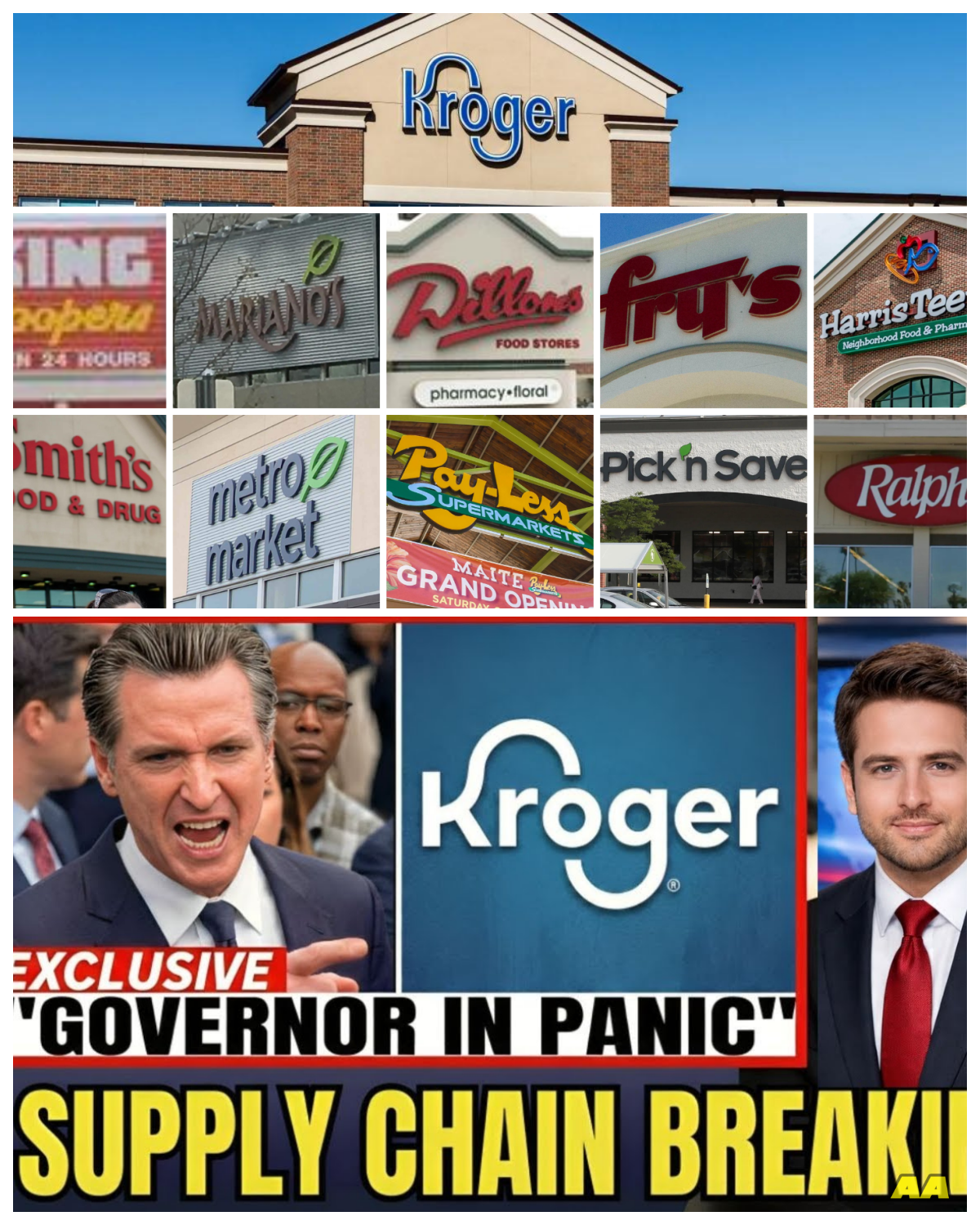 🚨 CALIFORNIA GOVERNOR IN FULL PANIC AS KROGER SUDDENLY SHUTS DOWN MAJOR DISTRIBUTION CENTERS
