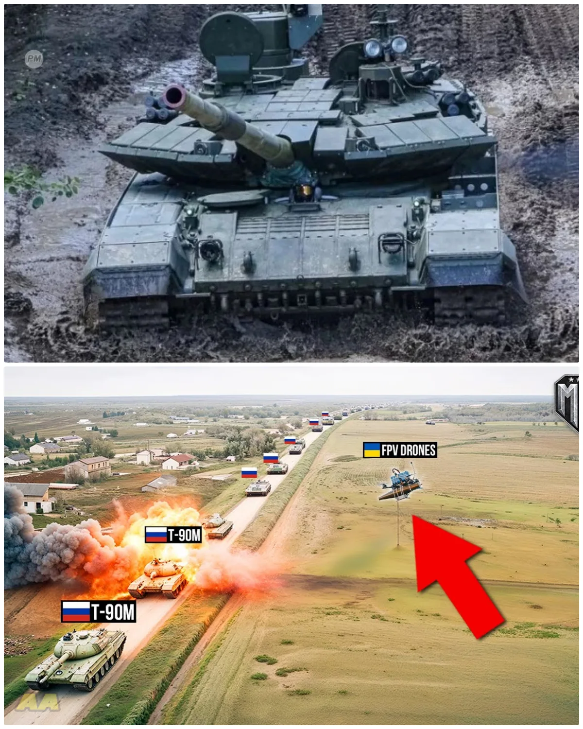 They were supposed to be unstoppable. After months of buildup, Russian INVINCIBLE T-90M Tanks break through Ukrainian drone defenses and finally rolled into Donetsk—Putin’s high-tech pride, hoarded like secret weapons. But within 24 hours, they vanished into smoke. Russian INVINCIBLE T-90M Tanks break through Ukrainian drone defenses—only to hit mines, artillery, and swarms of FPVs that turned Moscow’s billion-ruble plan into burning scrap. Over 11,200 Russian tanks have been lost, but this failure stings deeper: it wasn’t old Soviet junk. It was their best. And now, the myth of steel supremacy is melting fast under drone-age warfare.