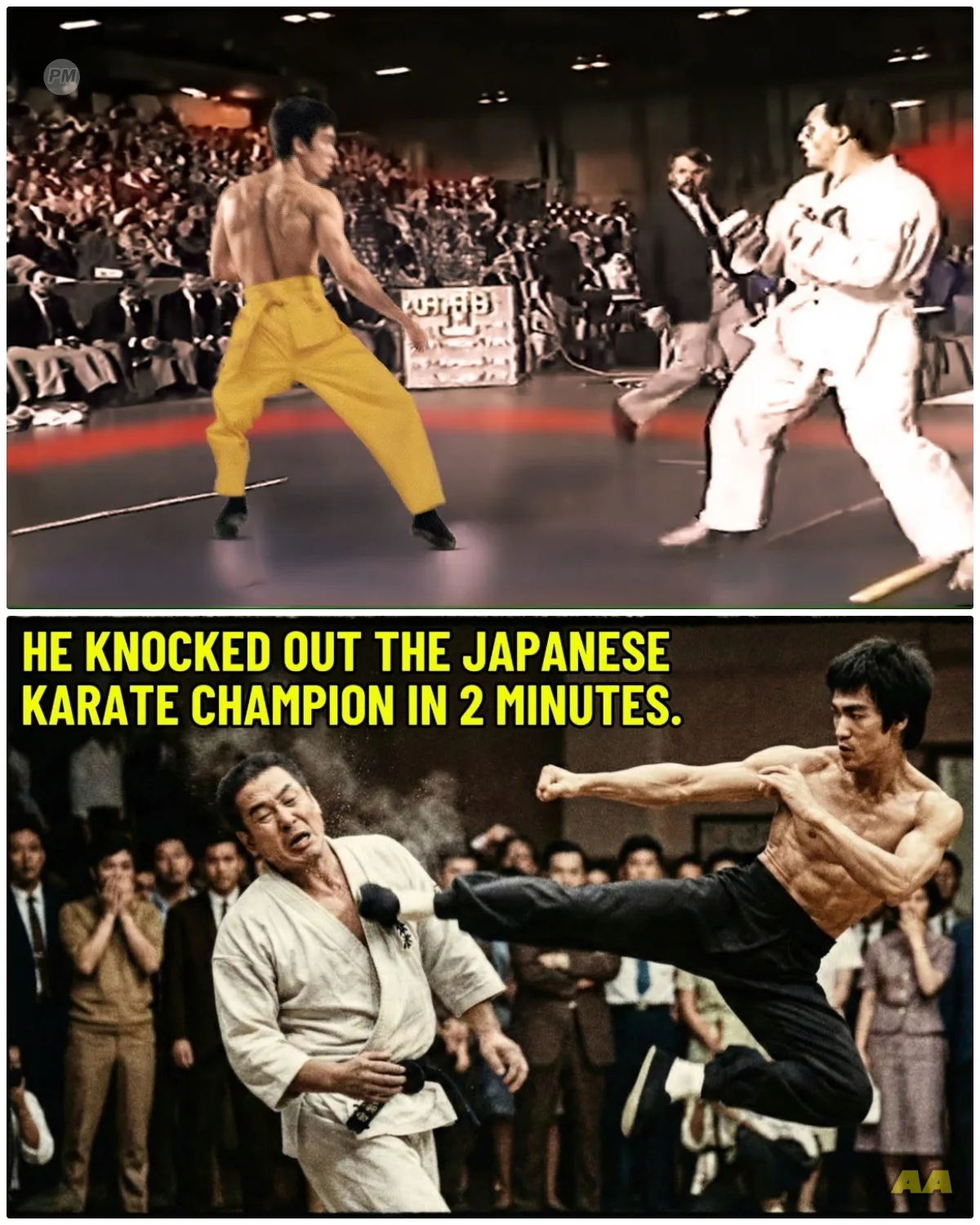 Bruce Lee Was Knocked Out the Japanese Karate Champion in 2 Minutes